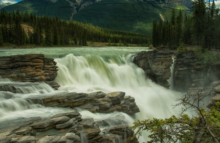 Waterfalls - nature, water, waterfalls, mountain