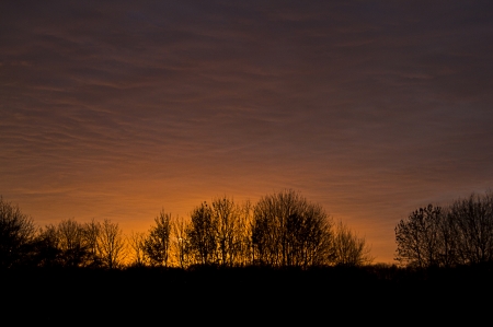 Reddish Sunset - nature, sunset, red, sun