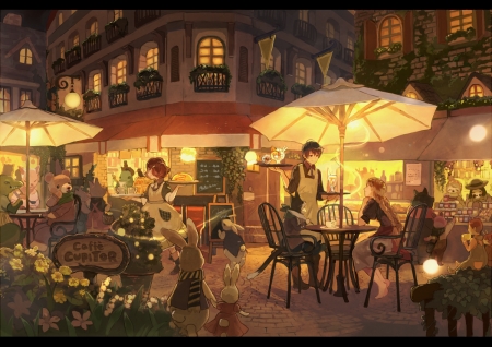 Coffee Shop Anime Street Background Day