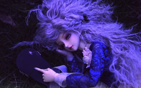 Violet - doll, toy, purple, cute, violet, blue