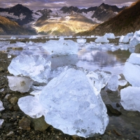 Ice Boulders Near Glacier