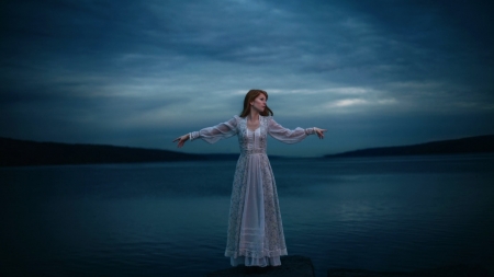 Beauty - sky, sea, woman, model