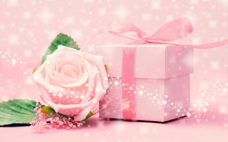 Happy Mother's Day! - gift, bow, box, pink, day, card, mother, rose