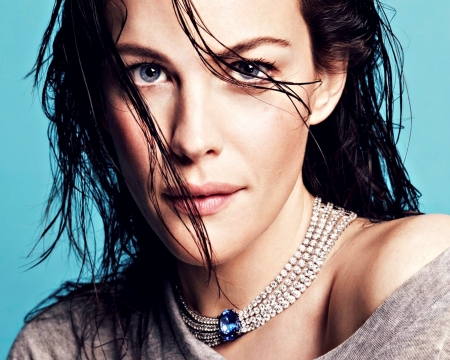 Liv Tyler - woman, face, actress, girl, blue, jewel, liv tyler