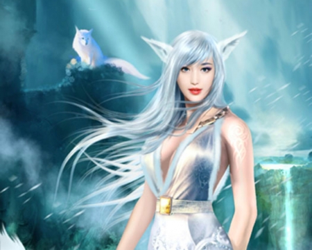 Fantasy Girl - white, fantasy, woman, art