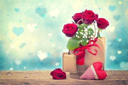 With Love - with love, love, roses, valentines day, rose, red roses