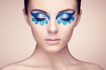 Beauty - make-up, blue, woman, model, girl, face, oleg gekman