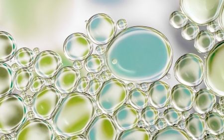 Water bubbles - white, glass, luminos, water, green, bubbles, texture