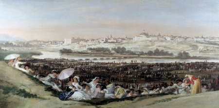 Meadows on san isidro - meadows on san isidro, pictura, people, painting, francisco de goya, city, art