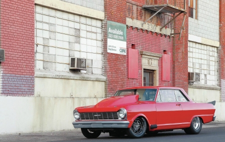 1965-Chevrolet-Nova - Bowtie, Red, GM, Cowl Hood