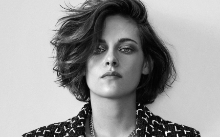 Kristen Stewart - white, woman, face, kristen stewart, actress, girl, bw, black