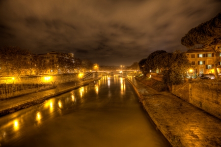 Rome,Tiber River at Night