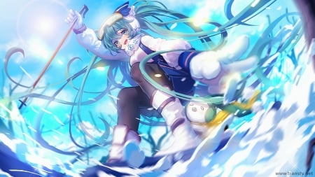 Hatsune Miku - Vocaloid, Snowboard, Hatsune Miku, Anime, Yuki Miku