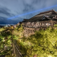 kiyomizu dera temple japan at night hdr