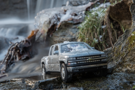 down by the falls - chevy silverado, chevy pickup, silverado, truck