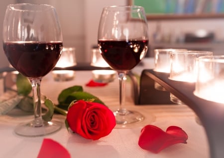 ღ - valentines day, roses, wine, romance