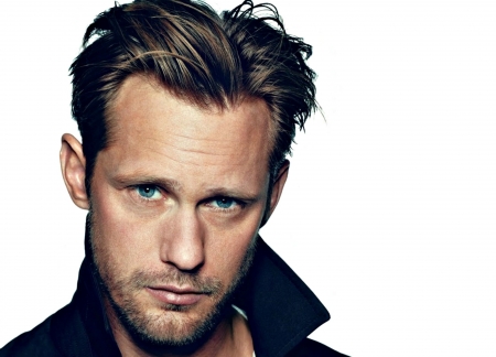 Alexander Skarsgard - male, winter, black, white, face, man, actor, coat, alexander skarsgard