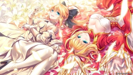 Fate/Extra - saber lily, girls, fate series, anime, saber extra