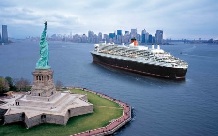 Lady Liberty - sea, NY, ship, USA