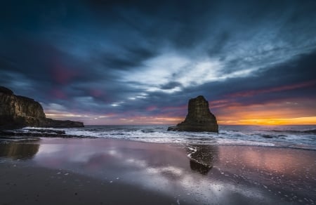 Splendor Our Planet - beach, sunset, sea, clouds