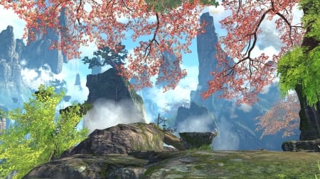 Fantasy Land - 3d, fantasy, trees, mountain