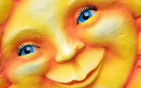 Sun - sun, graffiti, eye, cologne, north rhine-westphalia, art, yellow, carnival, blue, germany