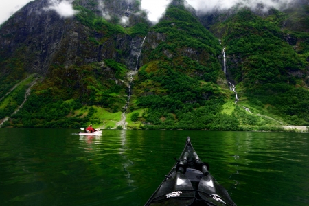 Beautiful Nature - waterfall, lake, mountains, nature