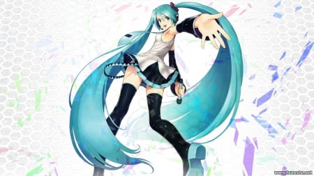 Hatsune Miku - hatsune miku, girl, vocaloid, microphones