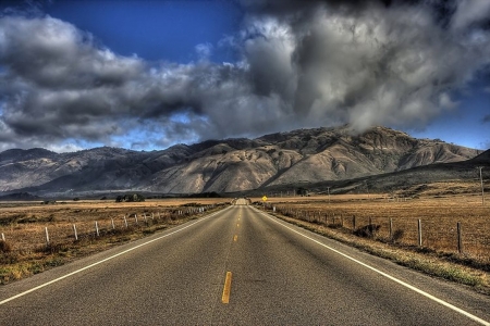 Pacific Coast Highway, California - desert, nature, mountain, clouds