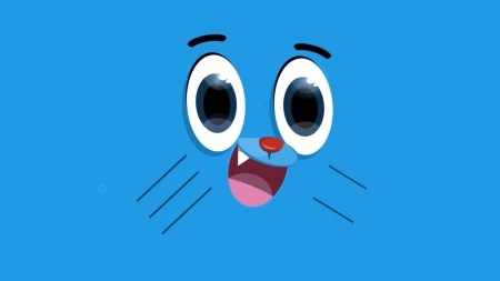 My desktop face - blue, funny, eyes, face, pink, desktop, cat