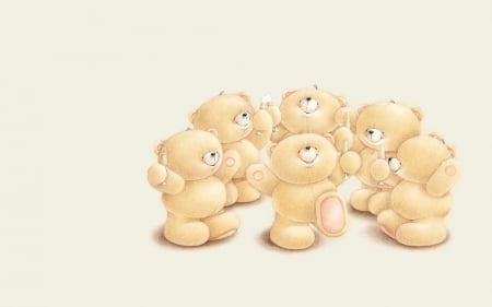 All for one and one for all! - white, cute, teddy bear, card, toy