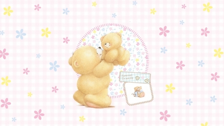 Happy Children's Day! - cub, day, toy, white, children, pink, blue, card, cute, teddy bear