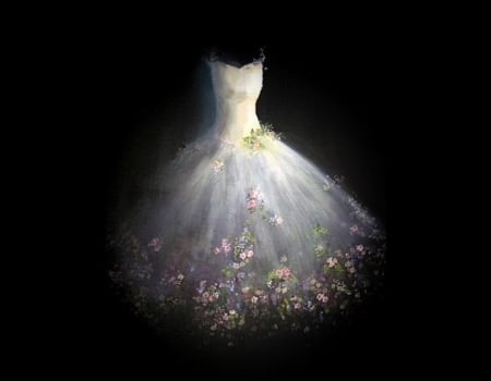 The Dress - flowers, white, bride, dress