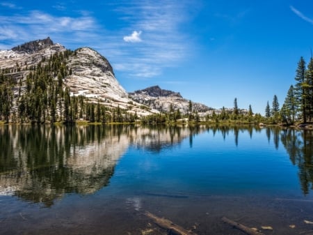 Lake Reflection - nature, landscape, lake, forest, mountains, reflection