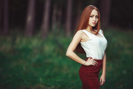 Lovely Girl - woman, redhead, lovely, model