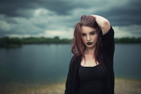 Goth - woman, goth, black, model