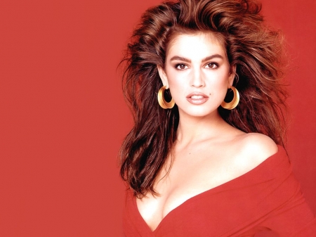 Cindy Crawford - woman, girl, red, model, cindy crawford