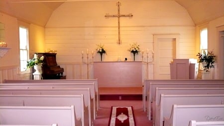 Blanchard Mountain Chapel - widescreen, church, washington, pink, religious