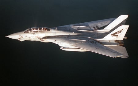 F-14B Tomcat over Lake Pyramid - fighter, jet, water, heli, wing, chopper, carrier, sand, rocket, copter, prop, turbo, sky, recon