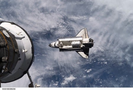 Shuttle on the Job - cloud, space, orbit, day