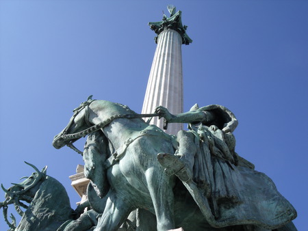 Heroes sq, budapest - budapest, hungry, horse, heroes