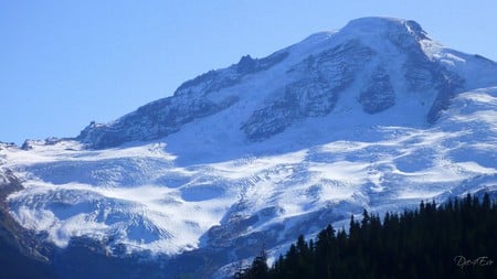 Glaciers on Mount Baker - widescreen, glacier, snow, washington, mountain