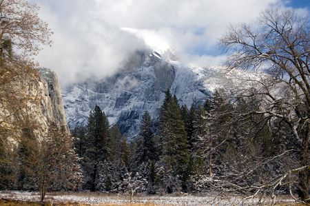 Half Dome - Yosemite National Park - nature, yosemite, forest, snow, park, half dome