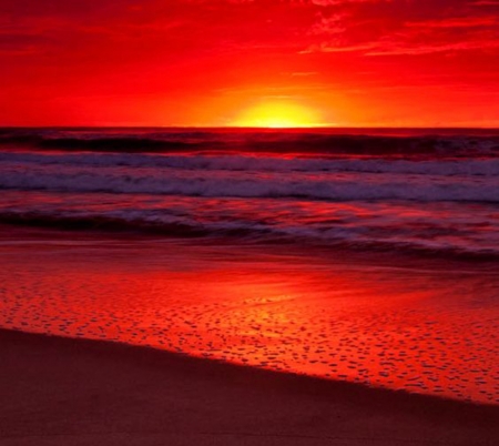 Beach Sunset - beach, nature, sunset, sea