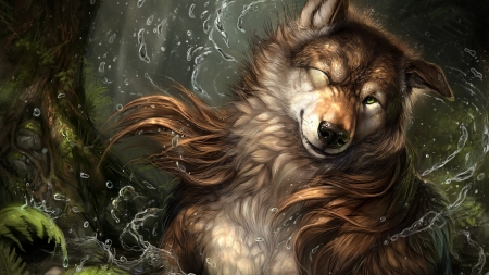 Wolf - animal, wolf, art, fantasy