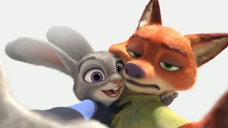 Zootopia Selfie - movie, rabbit, disney, fox