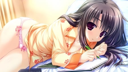 Writing - Cute, Girl, Writer, Anime