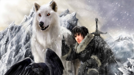 Jon Snow - Cold, Winter, Wolf, Jon Snow