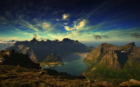 flakstad norway - lake, norway, mountain, flakstad