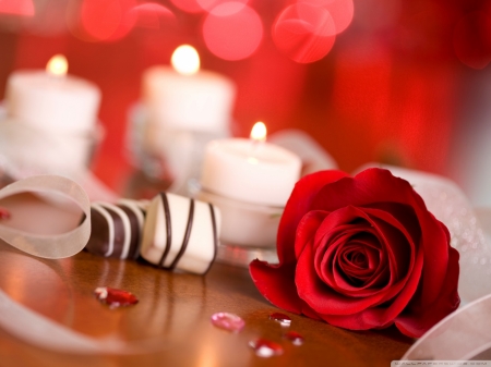 Love - love, candle, rose, red